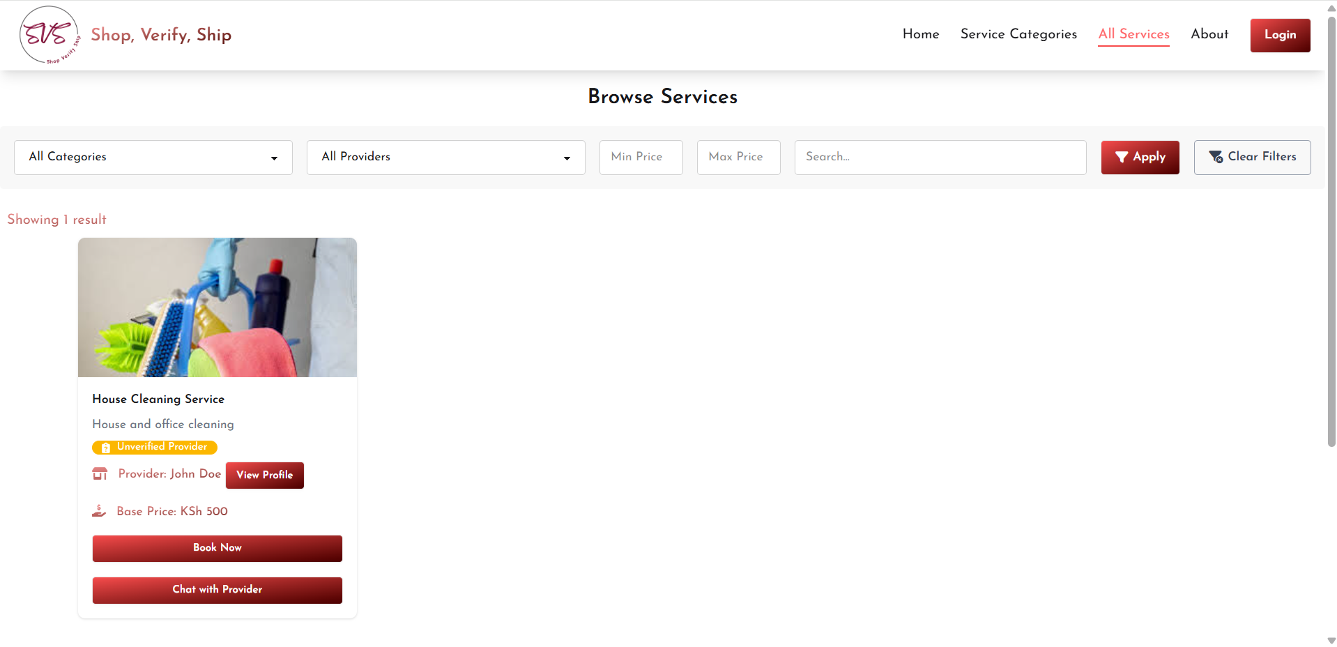 SVS Multi-Vendor Service Platform screenshot 2